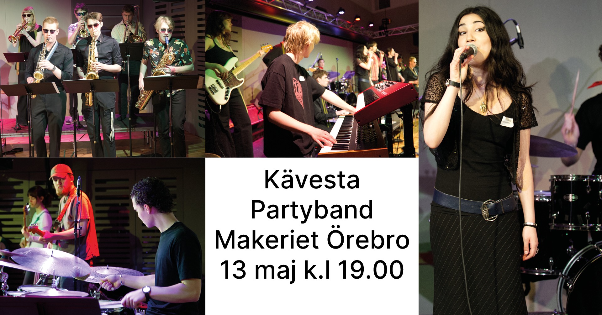Bildkollage med scenbilder på musiker.