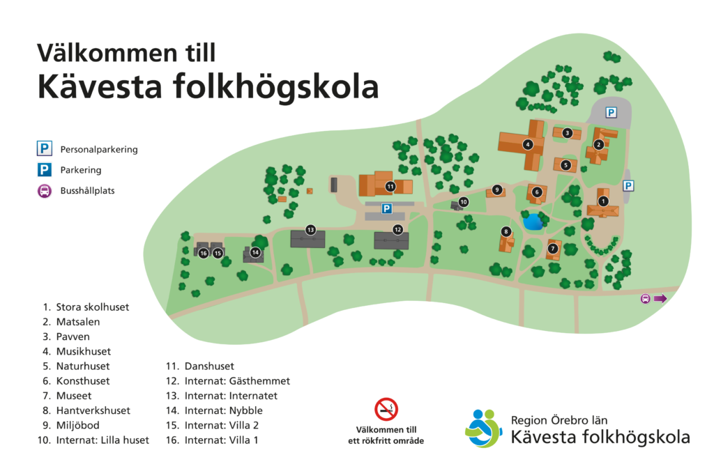 Områdeskarta Kävesta folkhögskola